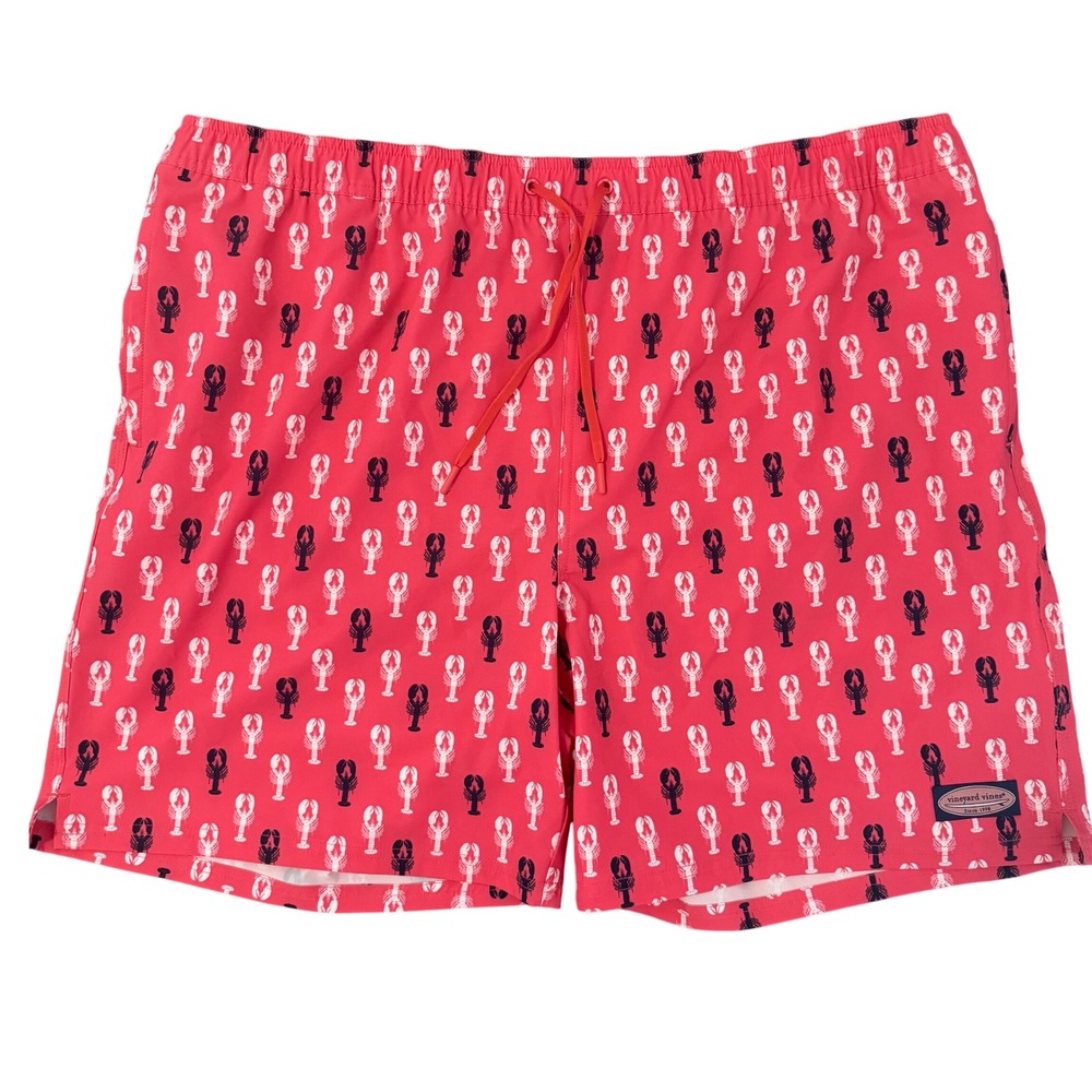 Vineyard Vines Lobster‎ Jetty Red Chappy Trunks Swim Shorts XXL NWT